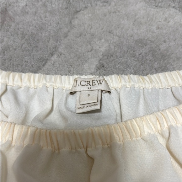 J. Crew Cream Off-Shoulder Tie Front Blouse - Picture 2 of 4